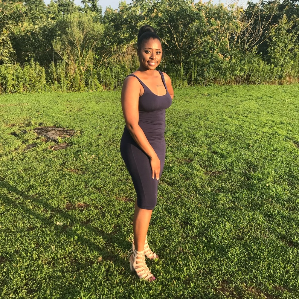 Navy Blue Dress- Stretches